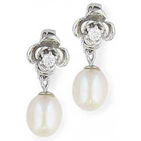 Boucles d'oreilles en argent et perles poire