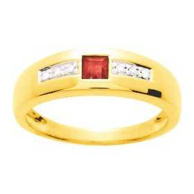 Bague or jaune avec rubis de 0,28ct et diamants.