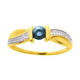 Bague or jaune avec saphir de 4 mm