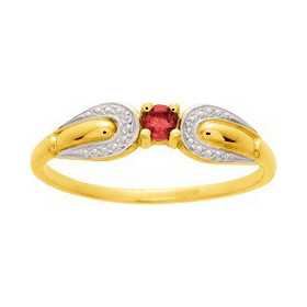 Bague or jaune avec rubis