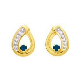 Boucles d'oreilles or et saphirs 1 x 0,7