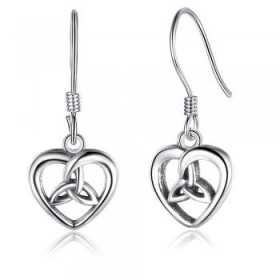 Boucles d'oreilles en argent coeurs celtiques.