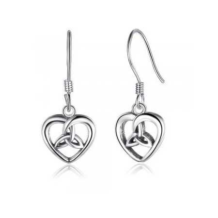 Boucles d\'oreilles en argent coeurs celtiques. - Bijouterieonline.com