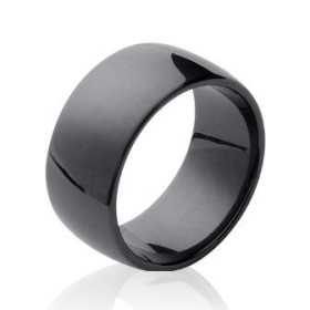 Bague large en céramique noir