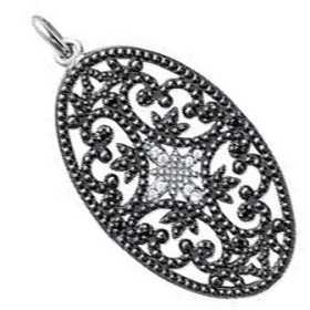 Très beau pendentif façon bijou ancien en argent