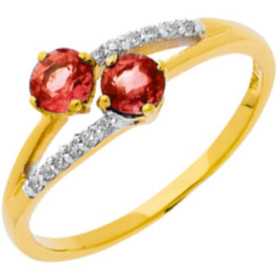 Bague rubis or jaune et diamants