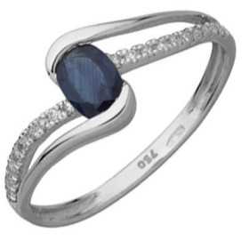 Bague saphir or gris et diamants