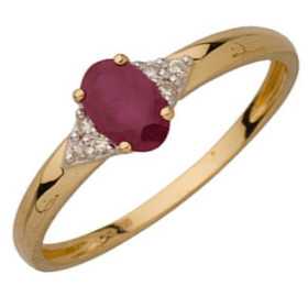 Bague rubis or jaune et diamants