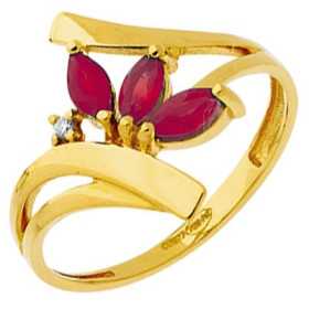 Bague rubis or jaune et diamants