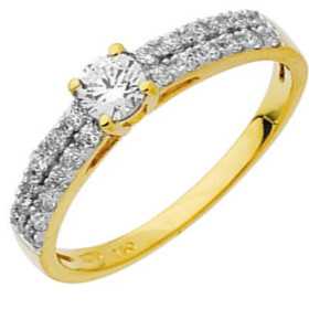 Bague oxydes de zirconium or jaune