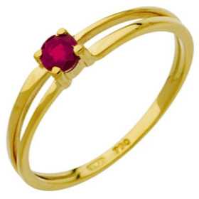 Bague rubis 0,24 carat or jaune