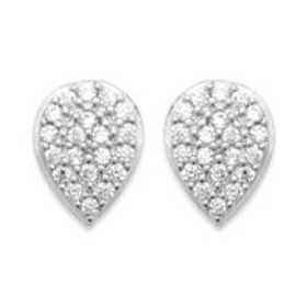 Clous d'oreilles coeurs en argent et oxydes de zirconium