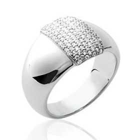 Bague en argent 925/1000 et oxydes de zirconium