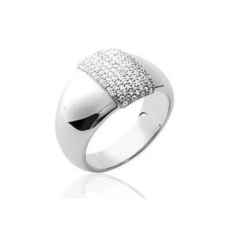 Bague en argent 925/1000 et oxydes de zirconium - Bijouterieonline.com