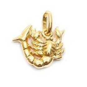 Pendentif zodiaque Scorpion plaqué or 3 D