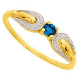 Bague or jaune avec saphir