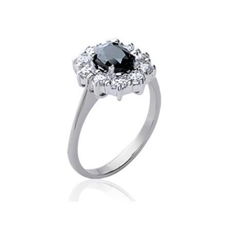 Bague en argent avec saphir véritable - Bijouterieonline.com