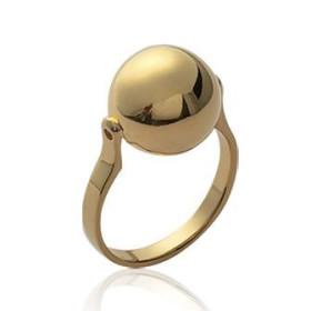 Bague plaqué or jaune boule solitaire