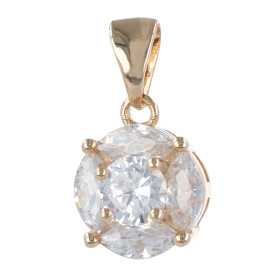 Pendentif plaqué or avec 5 oxydes de zirconium