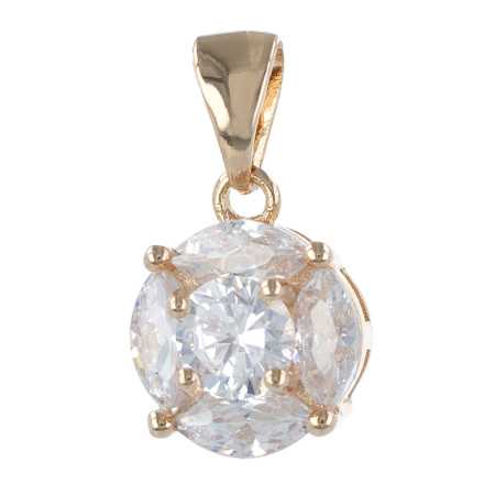 Pendentif plaqué or avec 5 oxydes de zirconium - Bijouterieonline.com