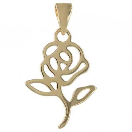 Pendentif plaqué or fleur de camélia - Bijouterieonline.com