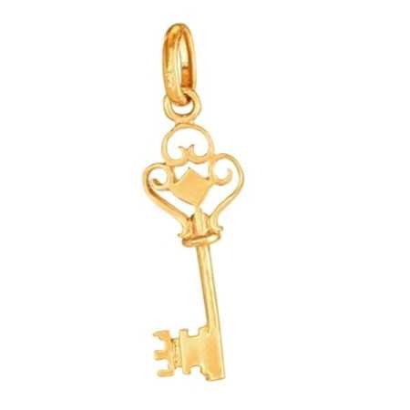 Pendentif plaqué or clef du coeur - Bijouterieonline.com