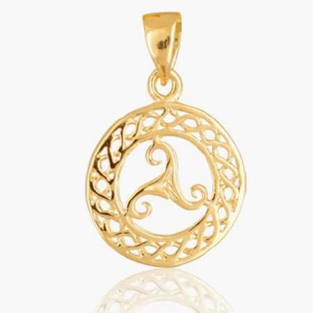 Pendentif plaqué or triskèle cerclée - Bijouterieonline.com