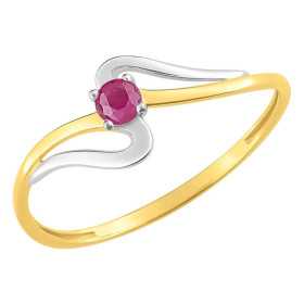 Bague en or 750/1000 avec rubis