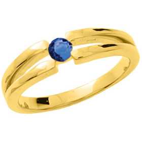 Bague or jaune 750 avec saphir