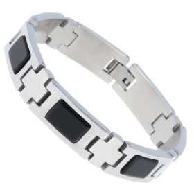 Bracelet homme en acier et carbone