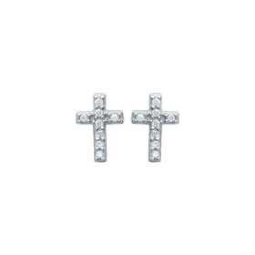 Clous d'oreilles argent croix et oxydes