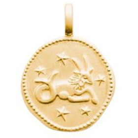 Zodiaque Capricorne médaille plaqué or