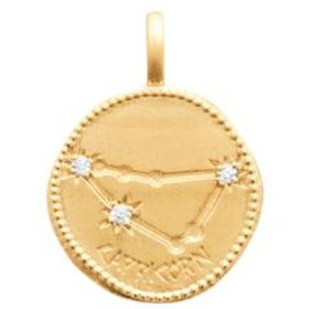 Zodiaque constellation Capricorne médaille plaqué or