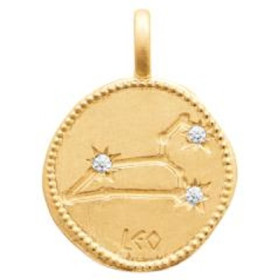 Zodiaque constellation Lion médaille plaqué or