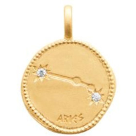 Zodiaque constellation Belier médaille plaqué or