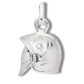 Pendentif en argent casque de pompier