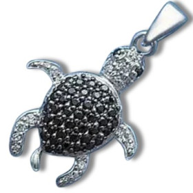 Pendentif tortue en argent.