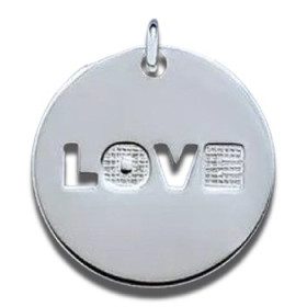 Pendentif love en argent.