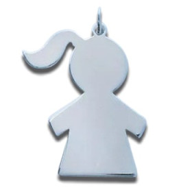 Pendentif fille en argent.