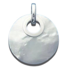 Gros pendentif en argent et nacre.