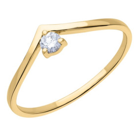 Solitaire pastillé, or jaune 750/1000 avec diamant HP1 0.09ct