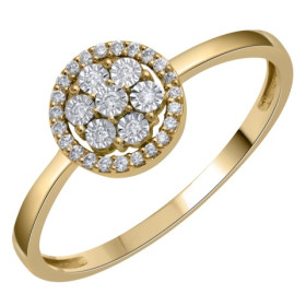 Bague or jaune 750/1000 avec diamants HSI 0.10ct