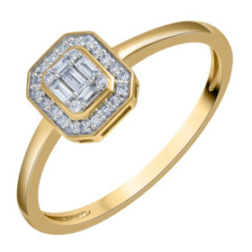 Bague or jaune 750/1000 avec diamants 0.10ct