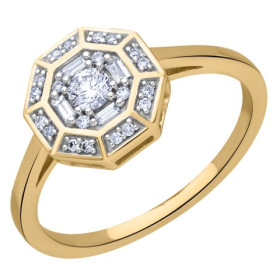 Bague or jaune 750/1000 avec diamants HP1 0.20ct