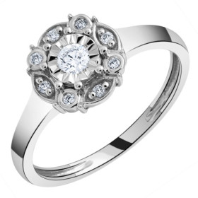 Bague or blanc 750/1000 avec diamants HP1 0.16ct