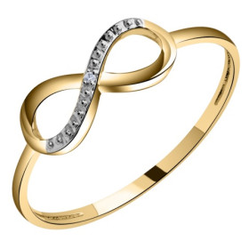 Bague infini or et diamant 0.003ct