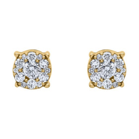 Clous d'oreilles or 5mm et diamant HP1 0.34ct