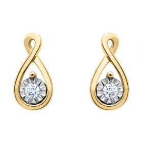 Clous d'oreilles or jaune et diamant HP1 0.035ct