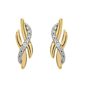 Clous d'oreilles or jaune et diamant HP1 0.006ct