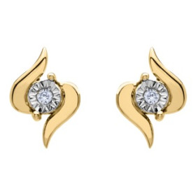 Clous d'oreilles or jaune et diamant HP1 0.015ct